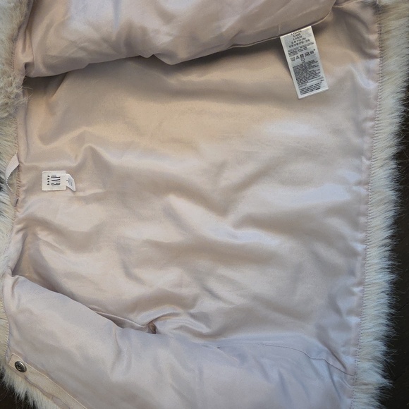 GAP Kids Faux Fur Jacket - Off-White/ Grey - Picture 7 of 7